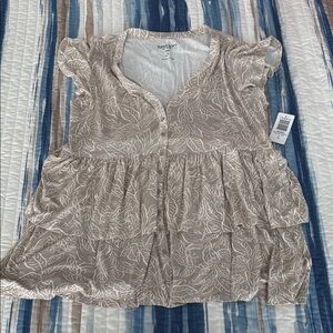 Torrid Floral Beige Button-Up Top